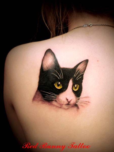 猫 cat　　(tattoo タトゥー 画像 デザイン）