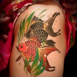 金魚　　　（刺青 タトゥー tattoo　画像 デザイン)
