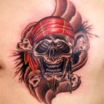 スカル skull 海賊   （刺青  タトゥー tattoo　画像 デザイン)