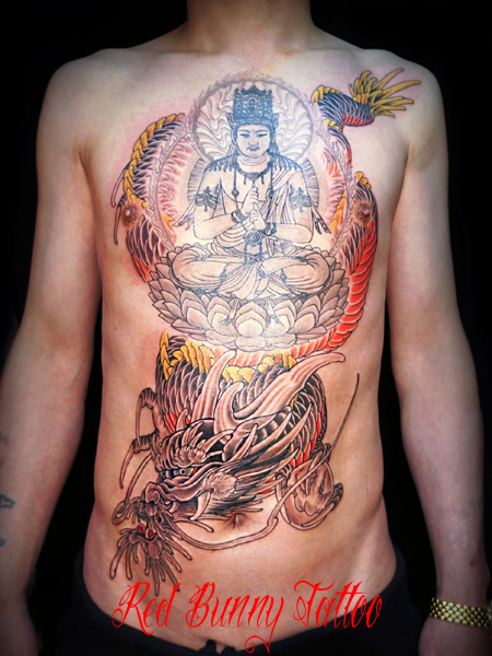 龍と大日如来 タトゥー・刺青のデザイン・画像