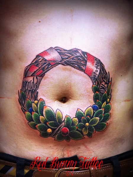 クリスマスリース タトゥーデザイン tattoo