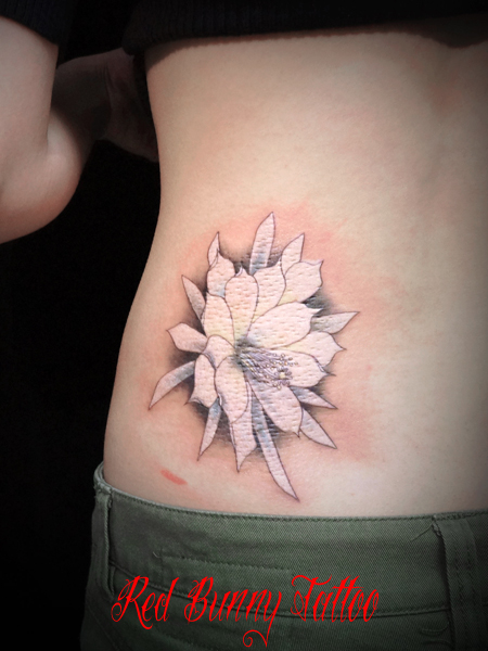 月下美人 花のタトゥーデザイン flower tattoo