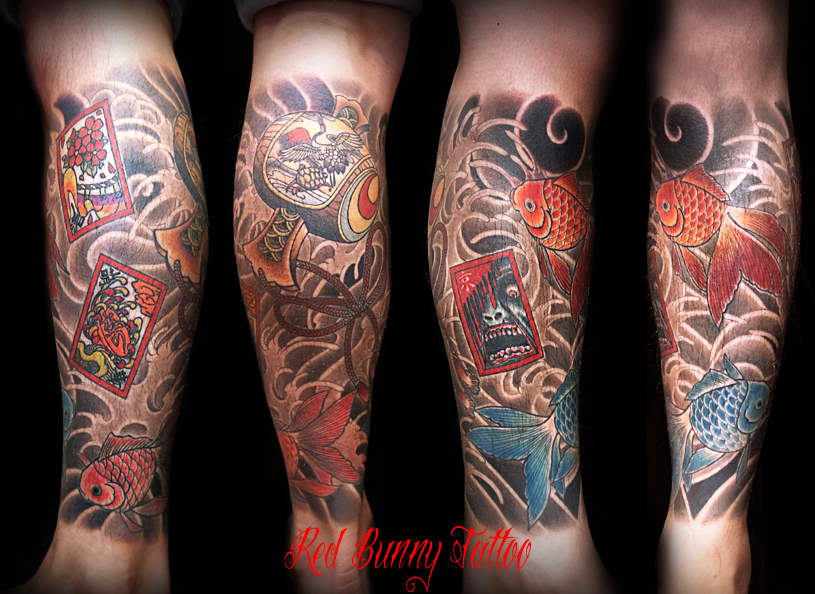 花札 東京 タトゥースタジオ 吉祥寺 Red Bunny Tattoo デザイン 画像