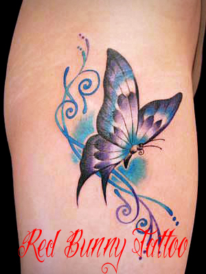 蝶 タトゥーデザイン butterfly tattoo 女性のワンポイントタトゥー