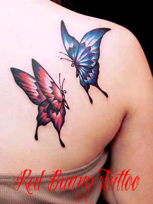 butterfly tattoo 蝶 タトゥーデザイン・画像の紹介 女性のワンポイントタトゥー