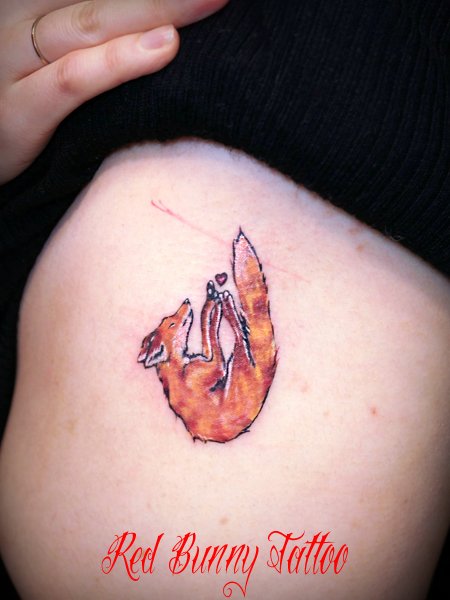 狐のタトゥーデザイン Fox Tattoo 　女性のワンポイントタトゥー