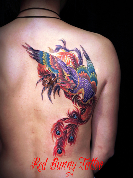 鳳凰　タトゥーデザイン・刺青・女性　phoenix tattoo