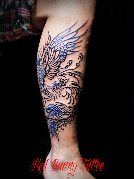 鳳凰のカラートライバル phoenix tribal tattoo