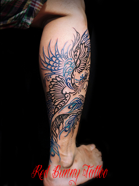 鳳凰のカラートライバル phoenix tribal tattoo