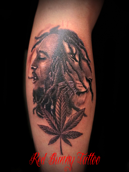 ボブ・マーリーとライオンのタトゥー　Bob Marley&Lion tattoo