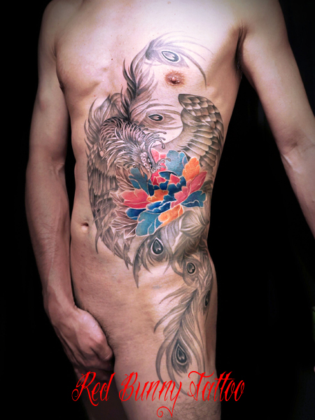 鳳凰と牡丹　タトゥー・刺青のデザイン・画像