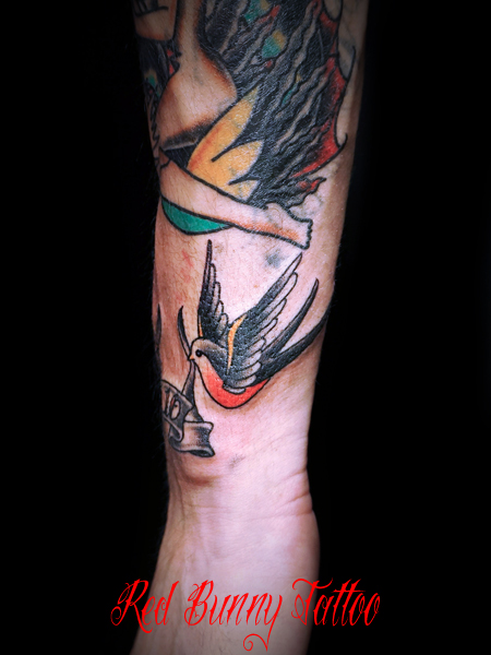 ツバメ 鳥 タトゥーデザイン アメリカントラディショナル swallow tattoo