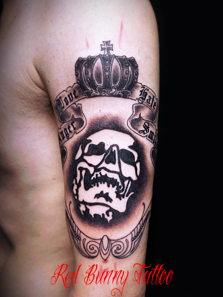 スカル・ドクロと王冠のタトゥーデザイン 　skull-crown-tattoo