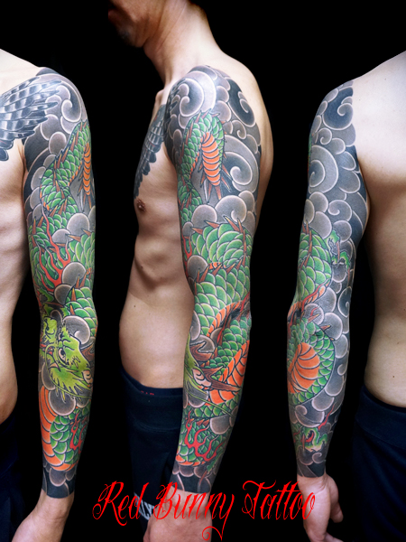 龍の刺青・タトゥーデザイン　和彫り・額彫り japanesestyle tattoo