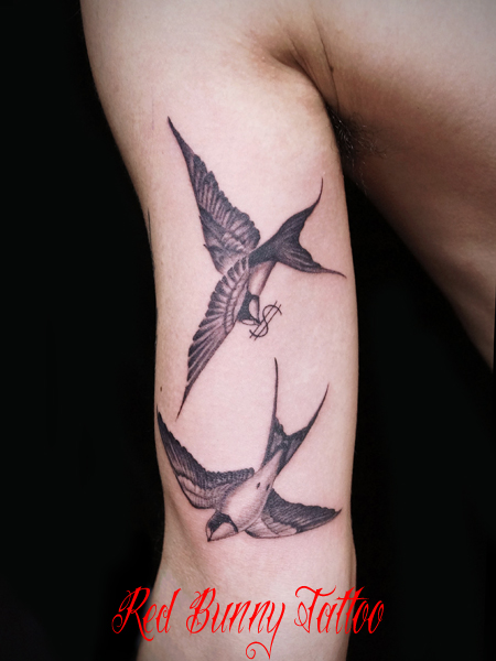 ツバメのタトゥーデザイン swallow tattoo