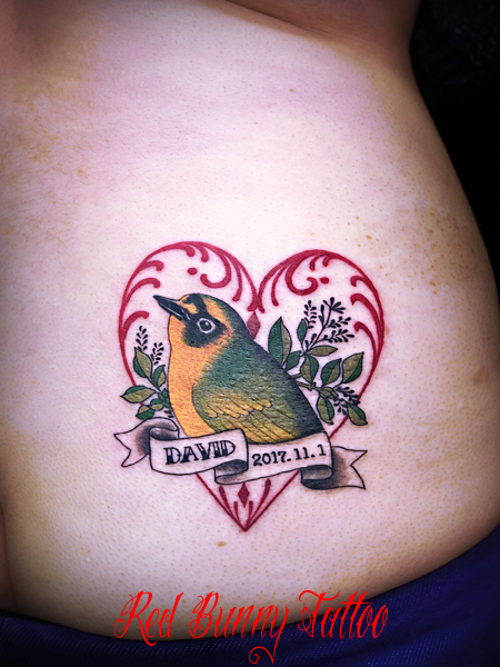 鳥 メグロ タトゥーデザイン お揃い カップル メモリアル タトゥー