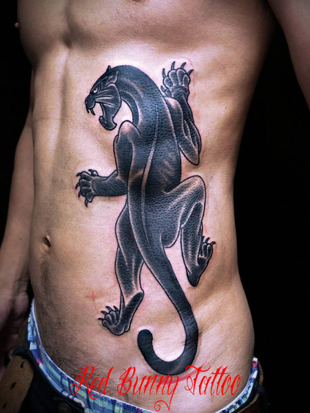 黒豹・ブラックパンサーのタトゥーデザイン　panther tattoo