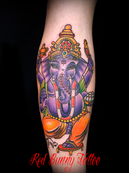 ガネーシャの刺青・タトゥーデザイン　ヒンドゥー教