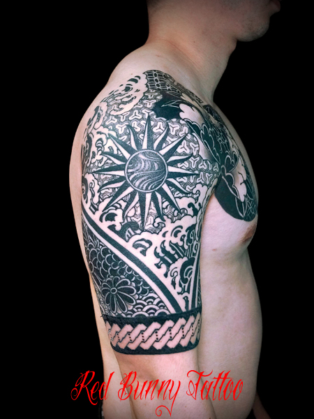 和柄 伝統模様のトライバル タトゥーデザイン  japanese tribal tattoo