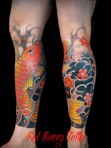 鯉と桜の刺青・タトゥーデザイン koi carp japanese tattoo