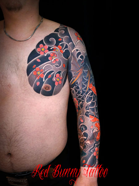 金太郎の抱き鯉・鯉退治の刺青・和彫り　怪童丸 japanese tattoo