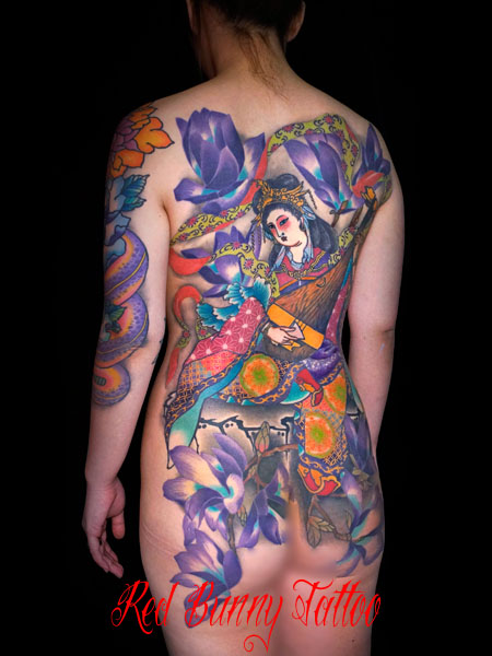 弁財天 女性 刺青 和彫り 背中一面 タトゥーデザイン japanese tattoo irezumi