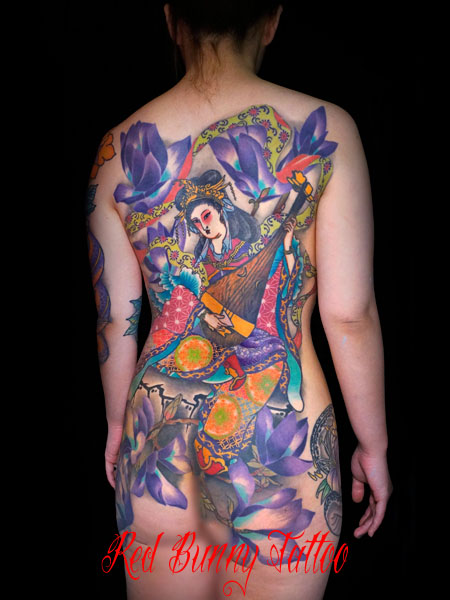 弁財天 女性 刺青 和彫り 背中一面 タトゥーデザイン japanese tattoo irezumi