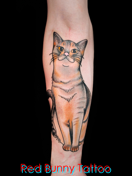 猫・ネコ・ペットのタトゥーデザイン　動物・cat tattoo