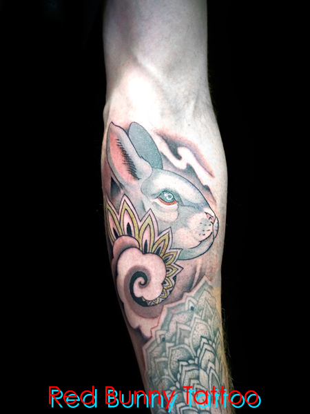 うさぎのタトゥーデザイン　動物・ペットのタトゥー rabbit tattoo