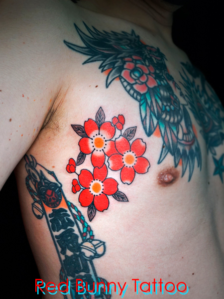 桜のタトゥーデザイン　花・植物のタトゥー　cherryblossom tattoo