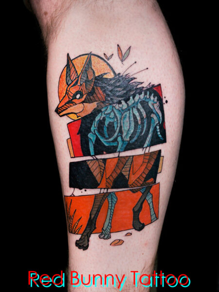 オオカミのタトゥーデザイン　マグヌスタトゥー・マグデザイン・スウェーデン wolf tattoo