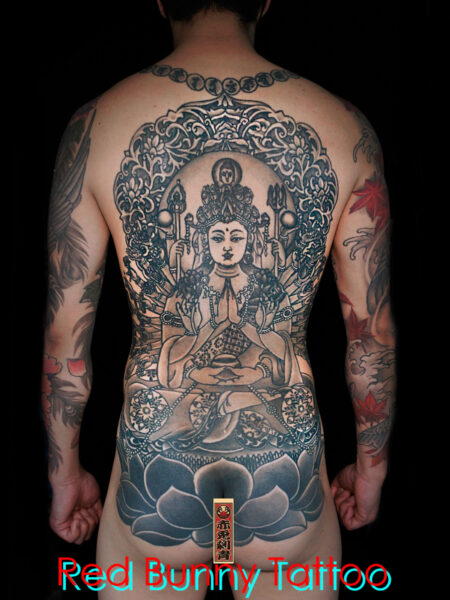 千手観音　刺青・和彫り・背中一面・タトゥーデザイン japanese style tattoo