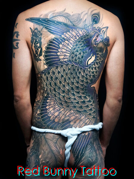 鳳凰の刺青・タトゥーデザイン　背中一面・和彫り・japanese phoenix tattoo