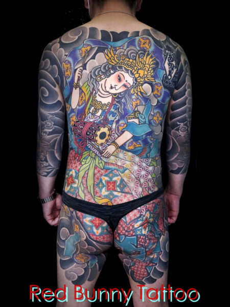 天女の刺青・タトゥーデザイン　背中一面・甲羅彫り・和彫り japanese tattoo