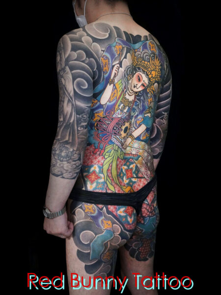 天女の刺青・タトゥーデザイン　背中一面・甲羅彫り・和彫り japanese tattoo