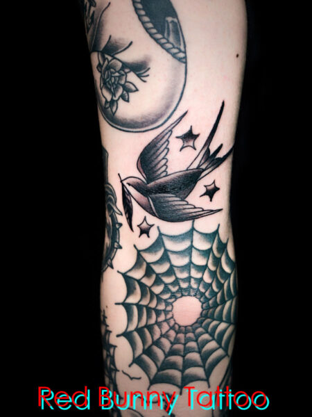 ツバメのタトゥーデザイン　アメリカントラディショナル・オールドスクール・swallow tattoo