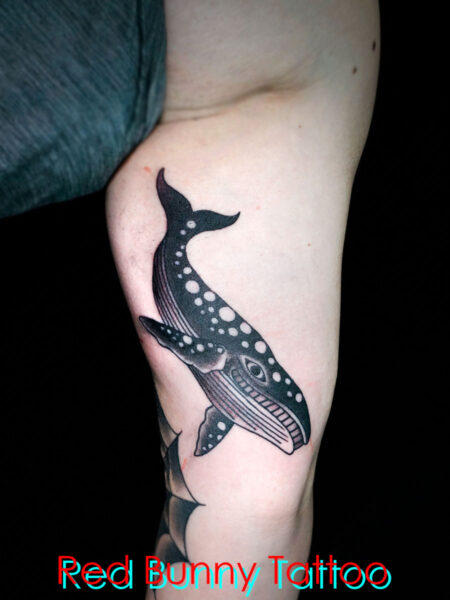 くじらのタトゥーデザイン　鯨・腕の内側・whale tattoo