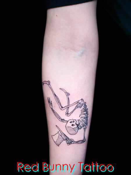 スケルトンタトゥーデザイン　骸骨・マグヌスデザイン・falling skelton tattoo