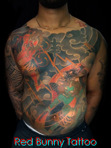 風神雷神の刺青・タトゥーデザイン　Fuujin and Raijin tattoo
