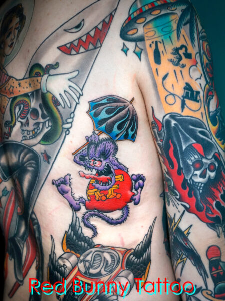 ラットフィンク　タトゥーデザイン　カスタムカルチャー・キャラクター Rat Fink Tattoo