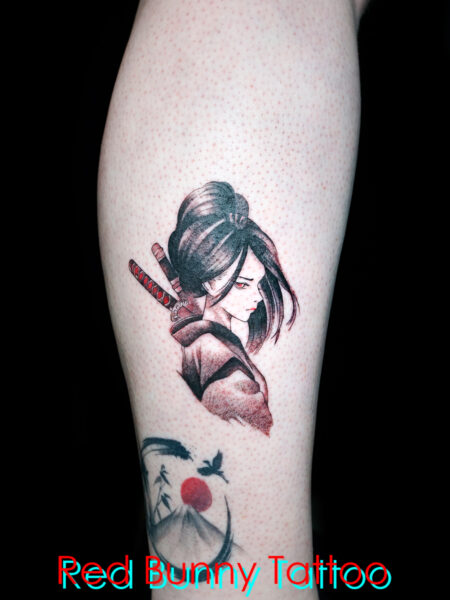 侍　女性のタトゥーデザイン ・武士・くノ一  japanese samurai ninja tattoo