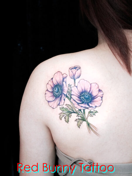 花・植物・フラワータトゥーデザイン　flower tattoo 女性