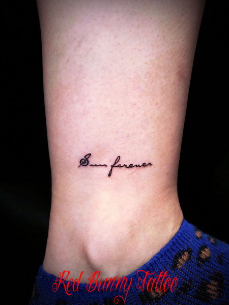 文字のタトゥーデザイン 画像 東京 吉祥寺 Red Bunny Tattoo