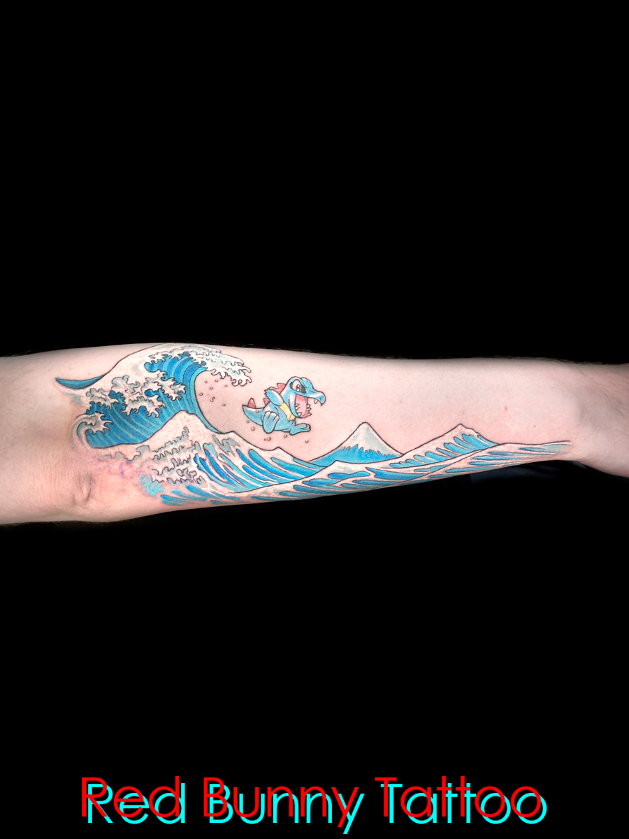pokemon hokusai wave tattoo anime