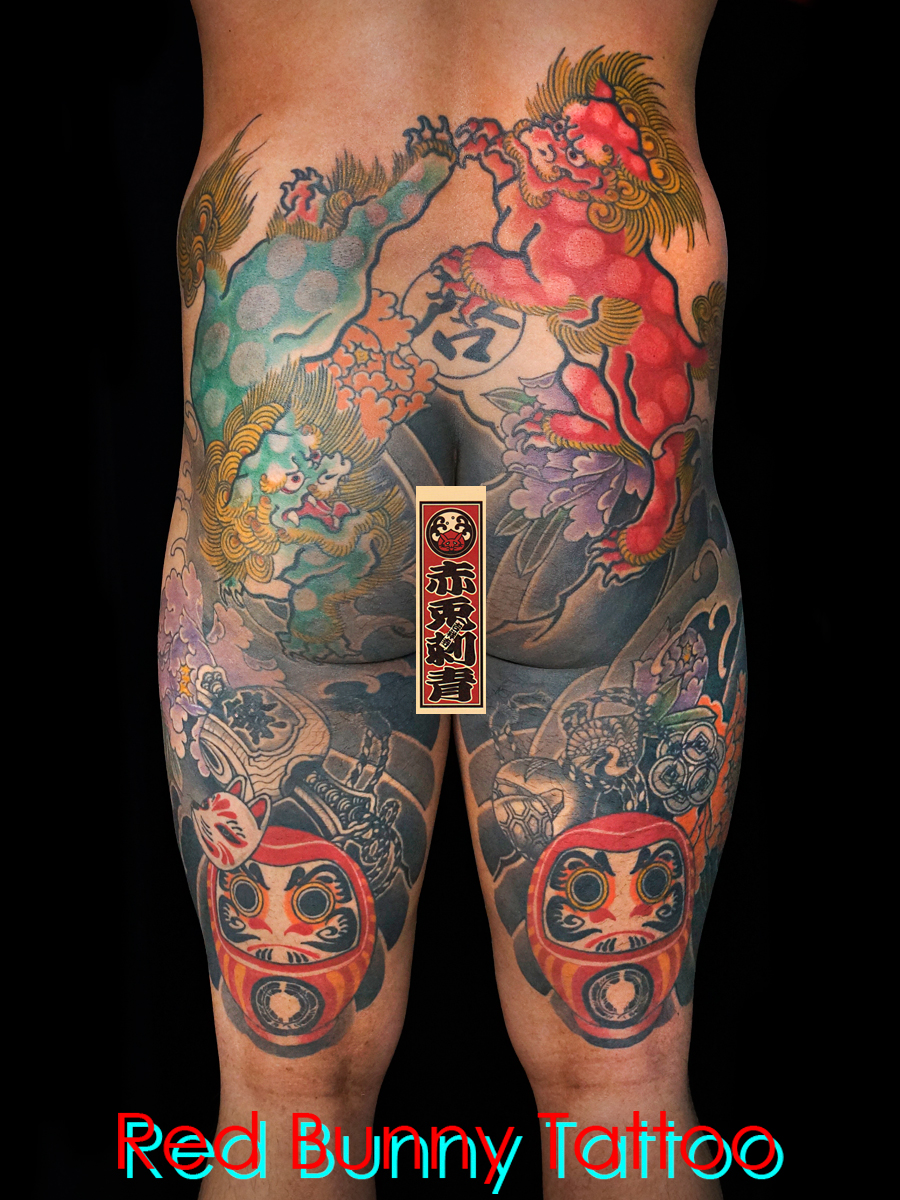 唐獅子　だるま　刺青