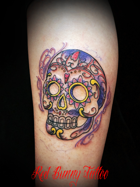 シュガースカル メキシカンスカル タトゥー Skull Tattoo デザイン 画像 東京 タトゥースタジオ 吉祥寺 Red Bunny Tattoo タトゥーデザイン タトゥー画像